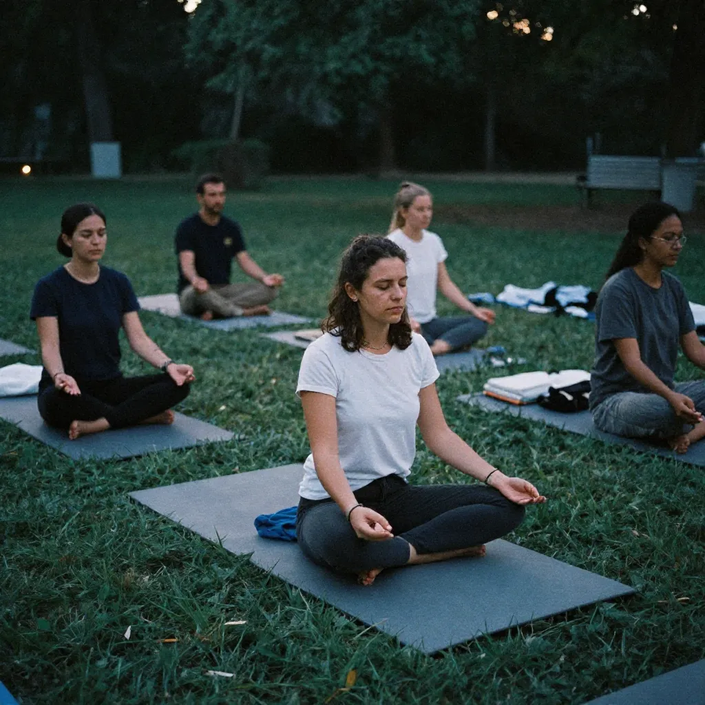 Dimly lit interior with soft seating arranged for a calm evening